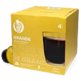 Kaffekapslen Grande 30 package and pod for Dolce Gusto
